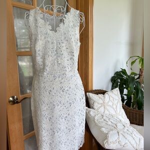 Loft white lace dress
